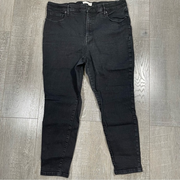 EVERLANE High Rise Skinny Ankle Jeans Plus Size 35 Wash black - Picture 1 of 14